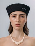 Sailor Hat.03 in black denim — a minimalist cotton sailor hat, handmade with love in Ukraine