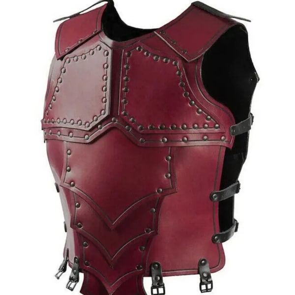 Medieval Viking Warrior PU Leather Chest Armor Chest Vest Cosplay Costume Hallow