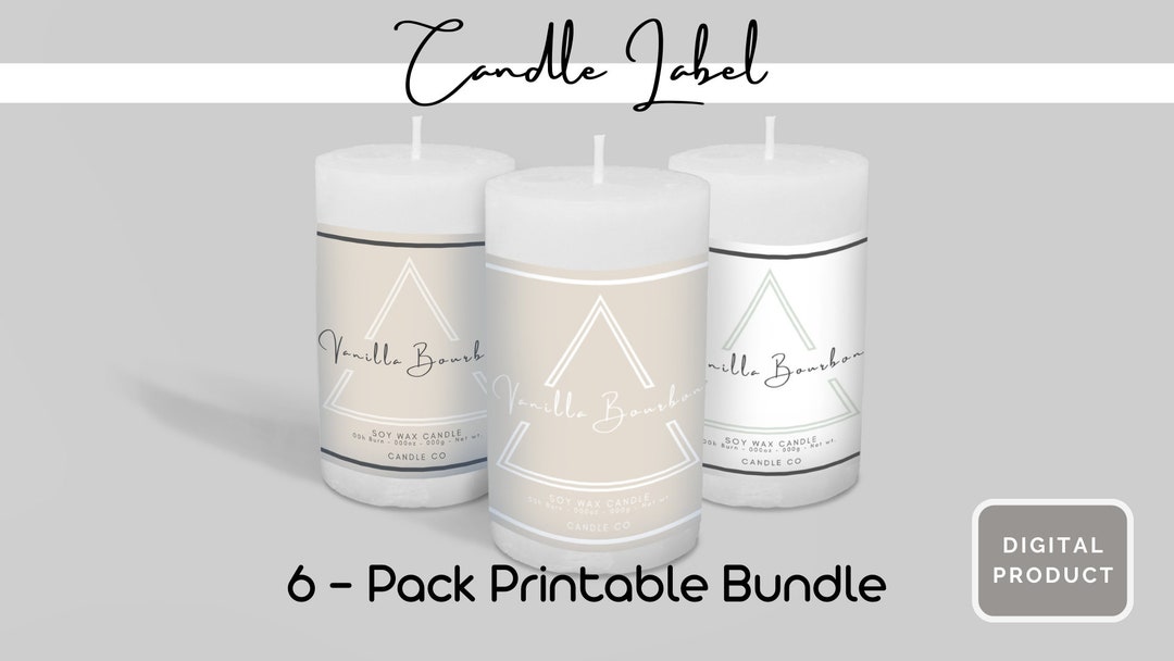 Custom Candle Label Template - Printable Sticker - Fully Editable ...