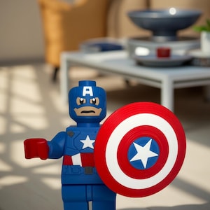 3D Printed Big Brick Hero America Figurine