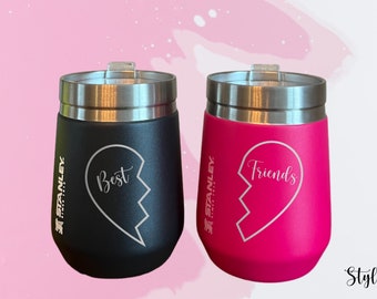 Best Friends Valentine's Day Personalized Wine Tumblers, Limited Edition Valentine's Stanley, Best Friend Galentine Gift