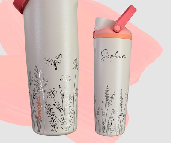 Personalized Owala Freesip Sway 30oz Wildflower Water Bottle