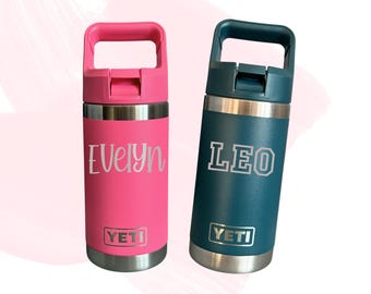 Personalized Kids 12 oz YETI Rambler Jr, Name Engraved Kids Water Bottle, Custom Name Etched Child's Tumbler, Christmas gift for boy or girl