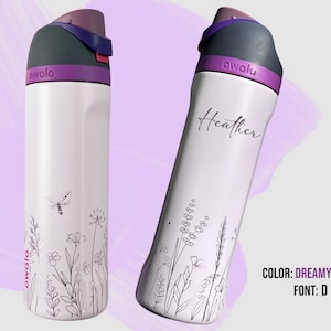 Personalized Owala Freesip 24 Oz Water Bottle Custom Wildflower personalized-owala-freesip-24-oz-water-bottle-custom-wildflower