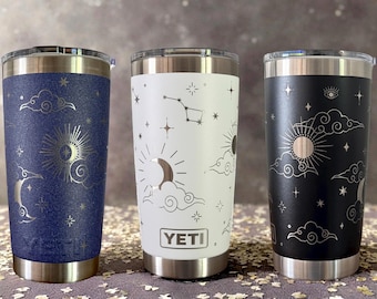 Personalized Moon and Stars YETI Rambler 20oz, Custom Celestial