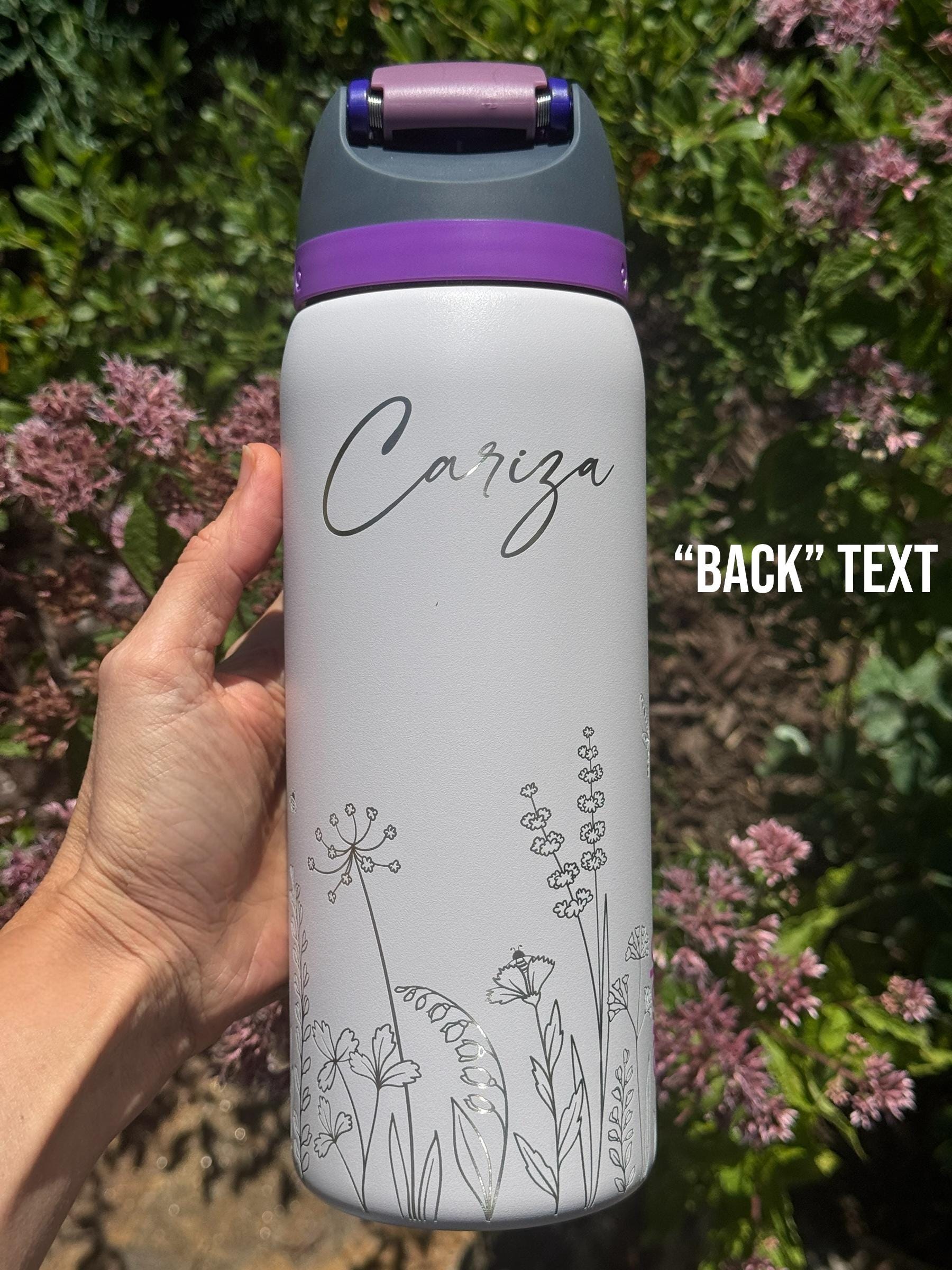 Personalized Owala Freesip Wildflower Water Bottle: Floral Engraved 32 ...