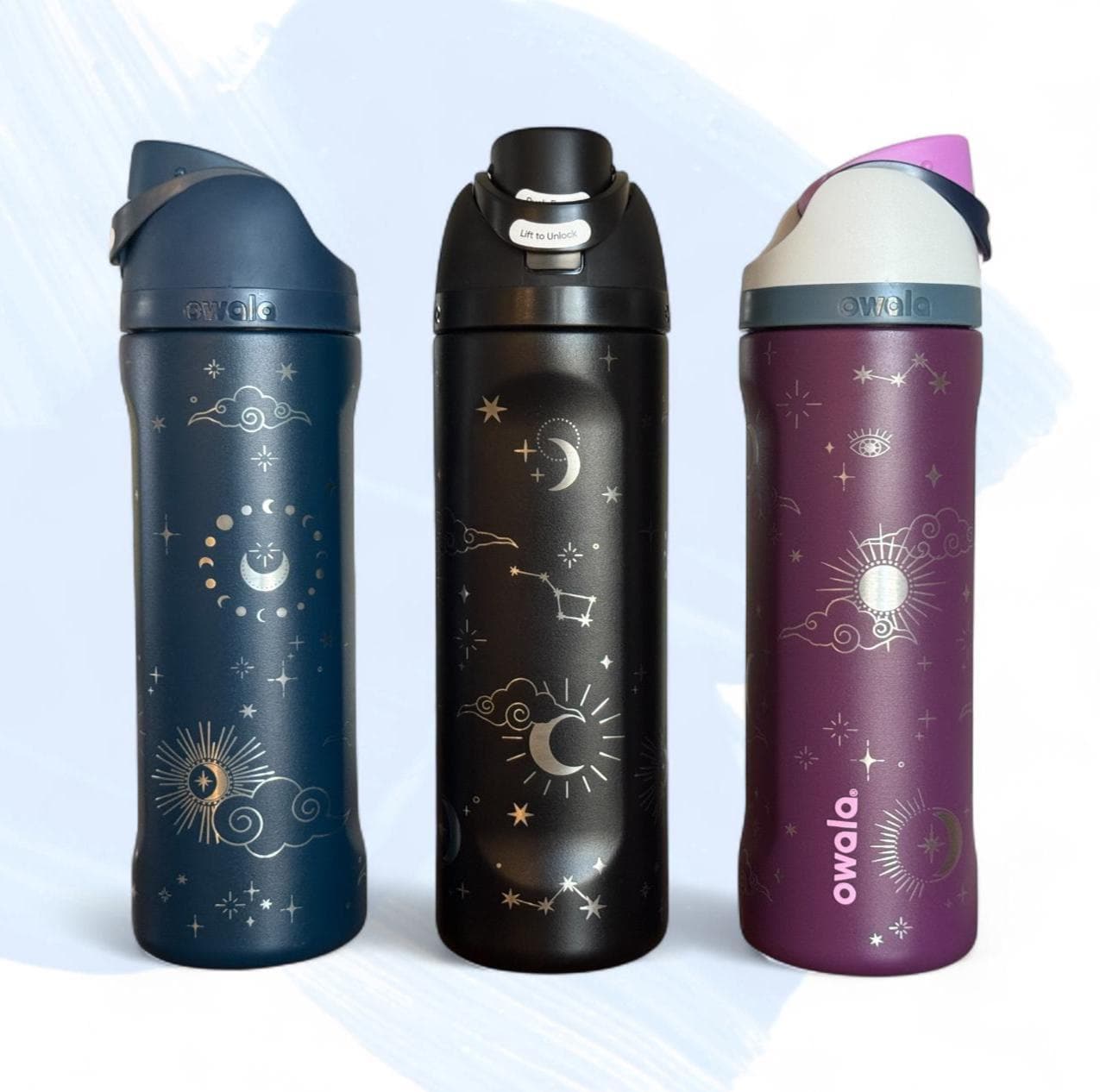 Personalized Celestial Owala Freesip 24 Oz Water Bottle, Custom