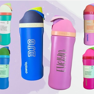 Personalized Owala Kids Water Bottle: Name Engraved 16oz FreeSip, School Sports bottle