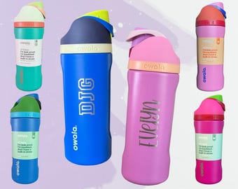 Name Engraved Owala Kids 16oz FreeSip, Personalized Kids Water Bottle, Name Owala, Custom Sports Bottle, Summer Camp, Back to School gift