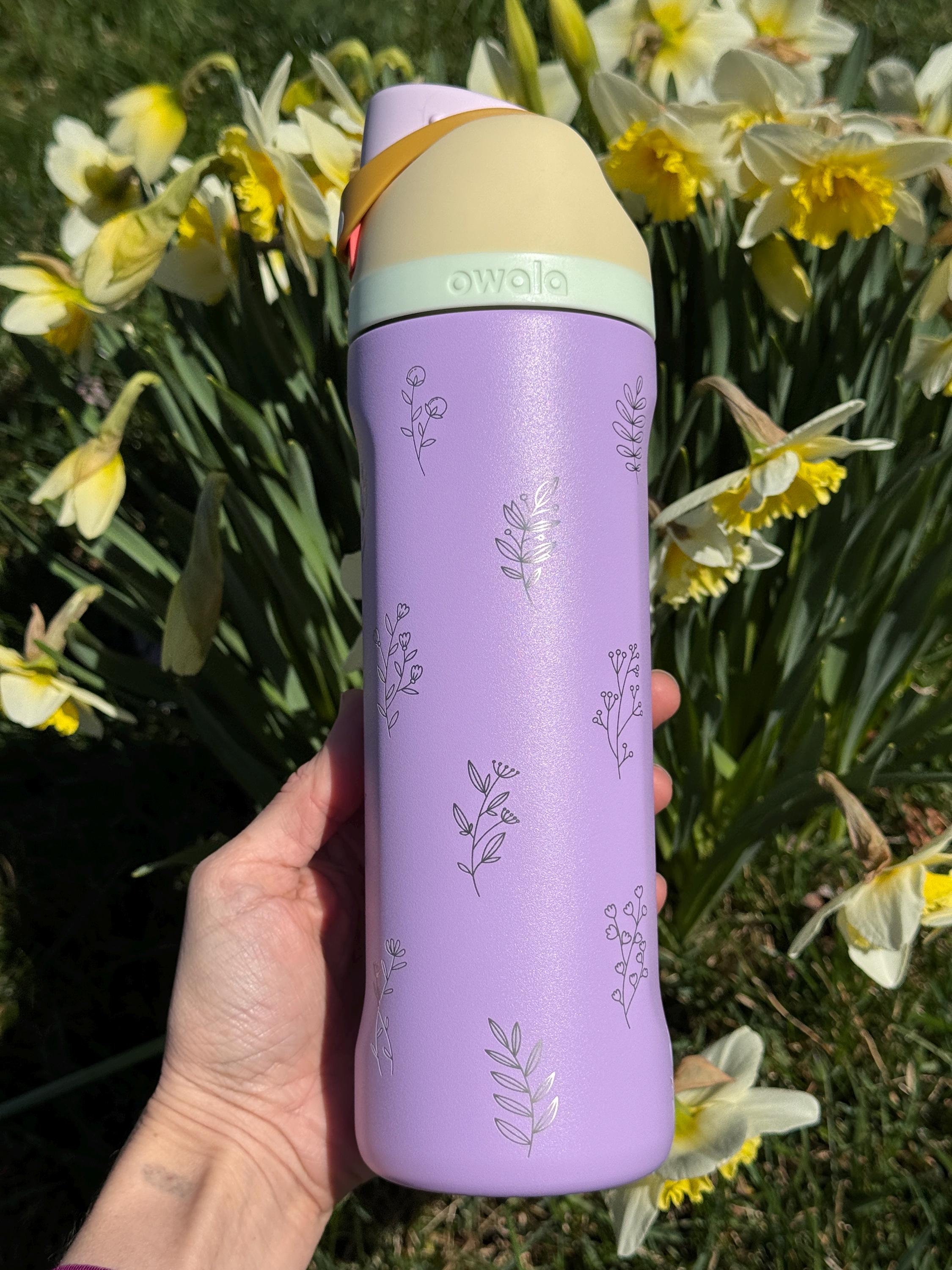 Personalized Floral Owala Water Bottle: Cottagecore Engraved Freesip ...