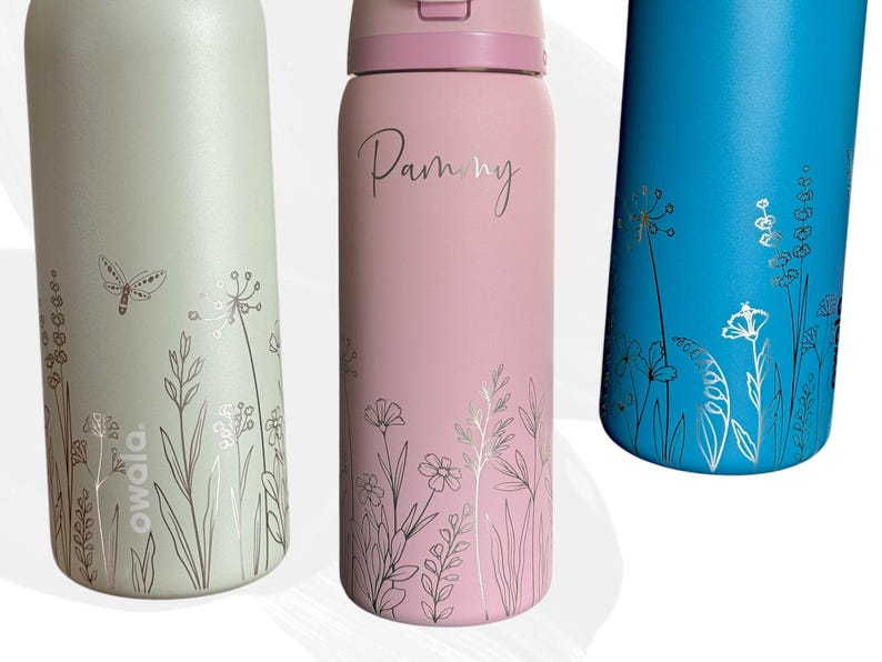 Personalized Owala Freesip Wildflower Water Bottle: Floral Engraved 32 ...