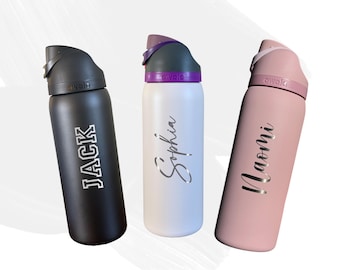 Personalized Owala FreeSip Water Bottle: 32oz Engraved Stainless Steel Tumbler