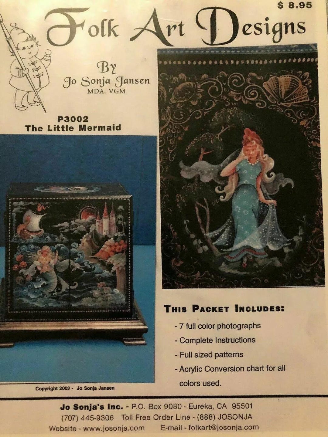 Tole Painting Pattern MEGA : the Little Mermaid by Jo Sonja Jansen 
