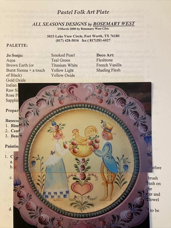 トールペイントパターン：ローズマリー・ウェストによるパステル