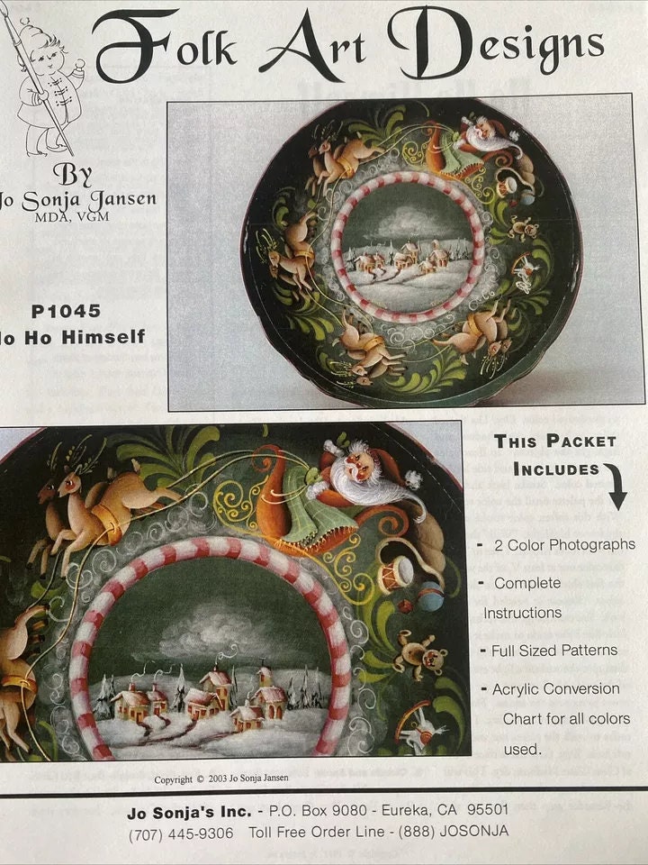 Tole Painting Pattern : Ho Ho Himself by Jo Sanja Jansen - Etsy