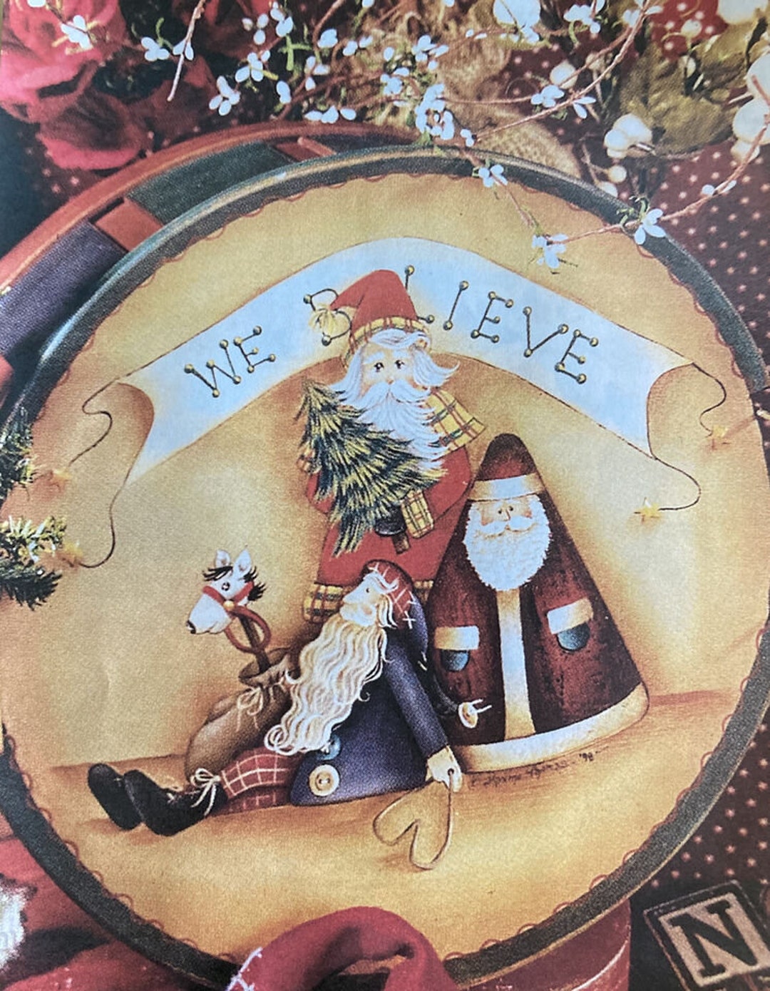 Tole Painting Pattern : Santa Trio by Maxine Thomas - Etsy