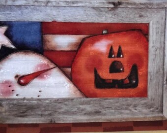 Vintage Tole Painting Pattern Packet: Patriotic Fall Friends by Barbara Jones Snow Jobs