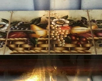装飾用トールペイントパターンパケット: タイルフルーツボックス