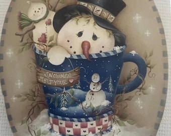 Patrón de pintura decorativa: Los muñecos de nieve te derriten el corazón, de Jamie Mills-Price.