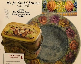 Vintage Tole-målningsmönster MEGA-häfte: Den målade rosen av Jo Sonja Jansen