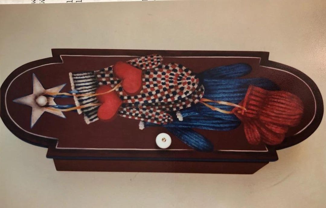 Mitten Box Pattern Tole Painting Pattern Packet : Mitten Box by Ronnie Bringle - Etsy