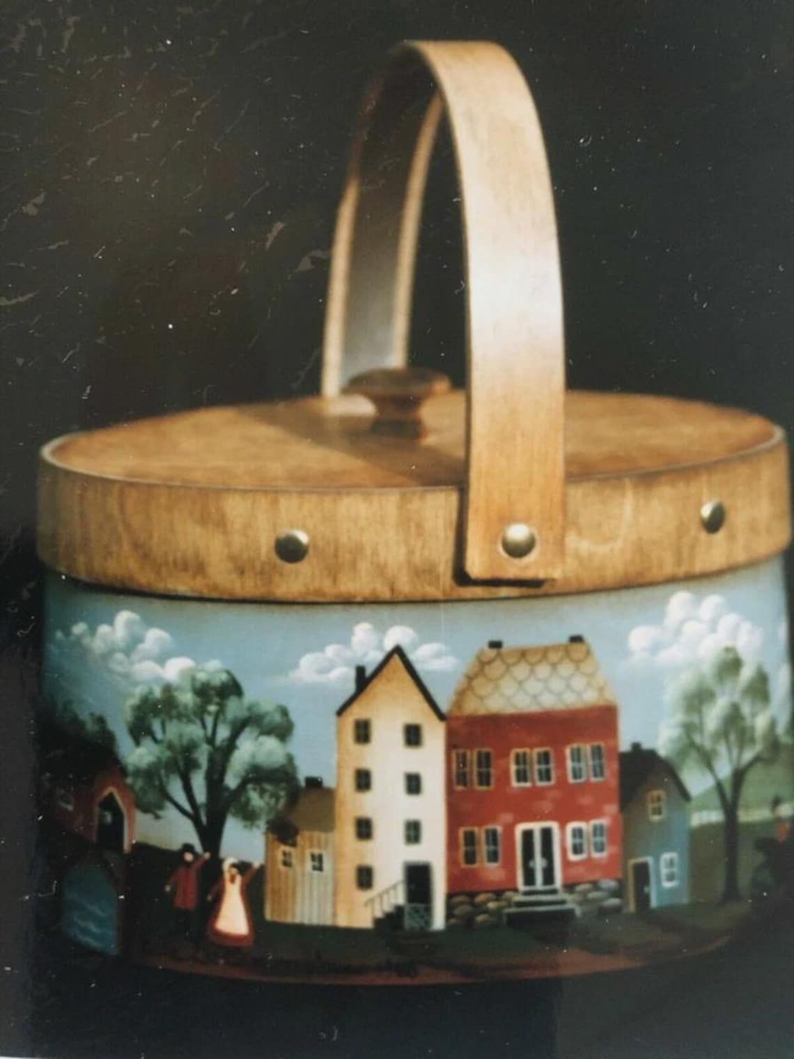 Simple Tole Patterns Vintage Tole Painting Pattern Packet: Primitive Town Landscape Basket ...