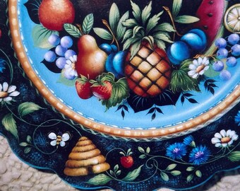 Tole Painting Pattern : Fruit and Flowers on Plate by Rosemary