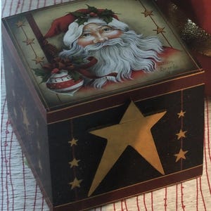 Tole Painting Pattern Packet: Holly Jolly Santa Box by Brenda Stewart