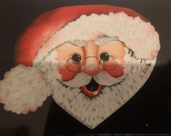Vintage 1986 Tole Gemälde Muster: Weihnachtsmann Herz von Sharon Saylor