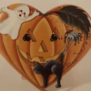 ヴィンテージ 1986 トール ペインティング パターン パケット: シャロン セイラー作「ハロウィーン フレンズ」