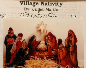 Paquet de motifs décoratifs en tissu : Village Nativity par Juliet Martin