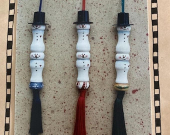 Paquete de patrones de pintura Tole: Collar con asa de cesta de muñeco de nieve - Chris Haughey