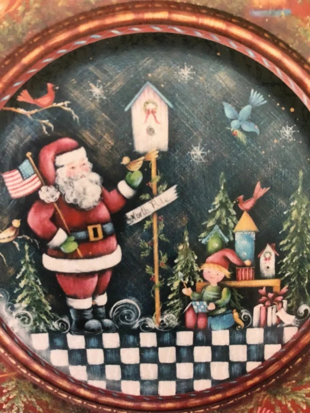 Tole Painting Pattern : Santa Plate by Rosemary West - Etsy