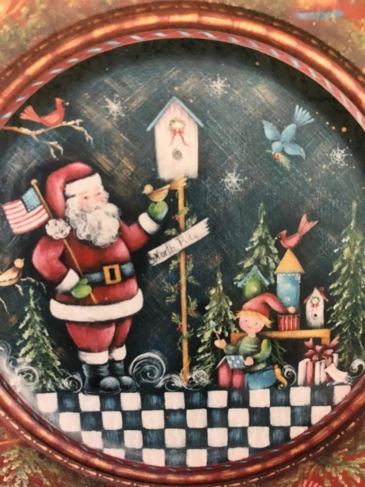 Tole Painting Pattern : Santa Plate by Rosemary West - Etsy