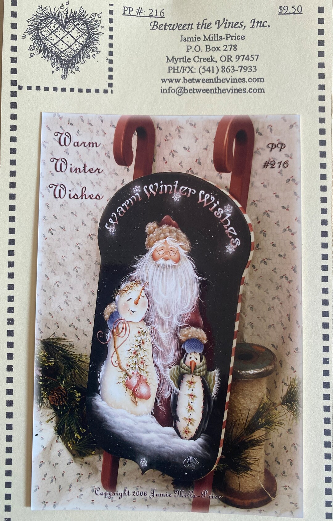 トールペイント作品　Winter Wishes Tole Painting Pattern : Warm Winter Wishes by Jamie Mills-price - Etsy