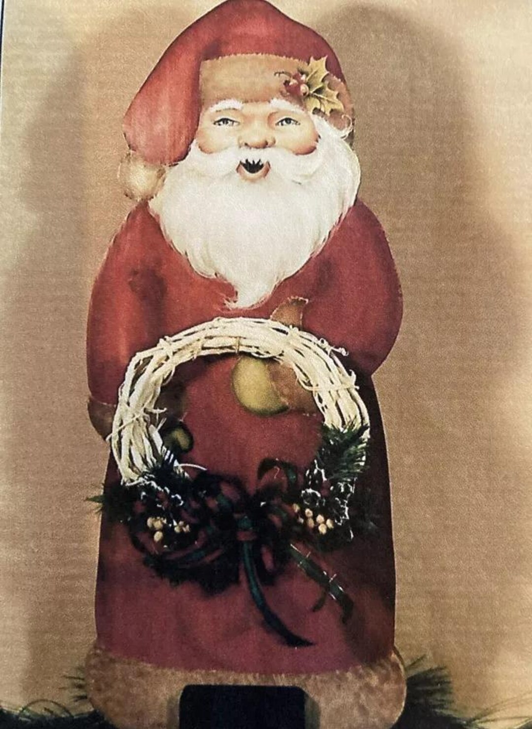 トールペイント作品Antiques & Collectibles Vintage Tole Painting Pattern : Yoh-ho-ho Santa Dummy Board by