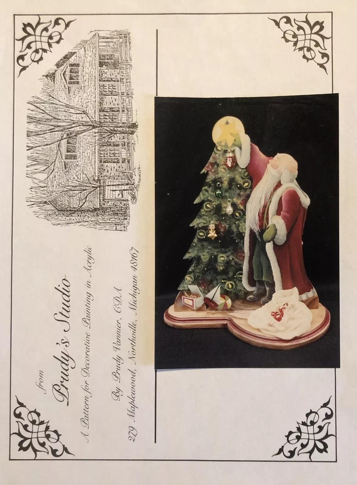 Vintage 1990 Tole Painting Pattern : Santa & Advent Tree by Prudy