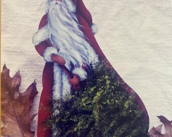 Vintage 1987 Pen & Ink w\ Rouged Oils Packet: Victorian Santa by Mary Owens
