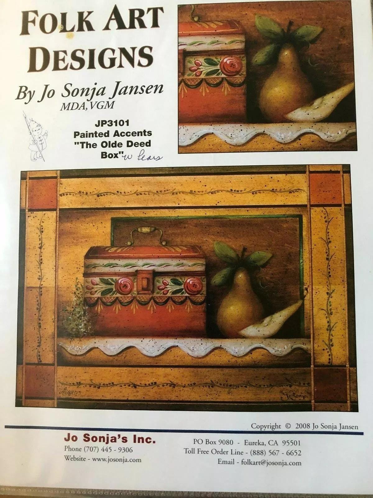 Vintage Tole Painting Pattern : Painted Accents the Olde Deed Box