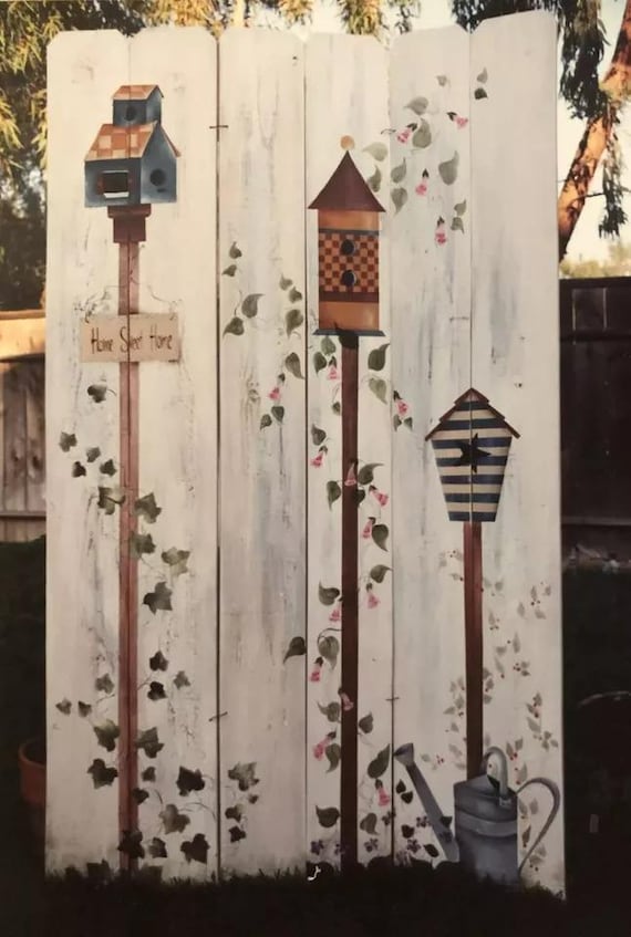トールペイントパターン：Shara Reiner作「Neighborhood Friends Fence