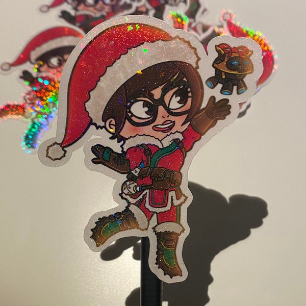 Overwatch Mei Holographic Christmas Sticker