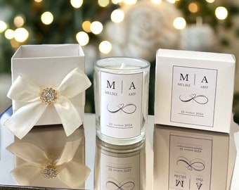 Personalized Bulk Wedding Thank You Favor Candles for Guests, Baptism Favors, Elegant Bridal Shower Favors