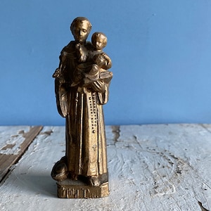 A small vintage French statue of St Anthony of Padua
