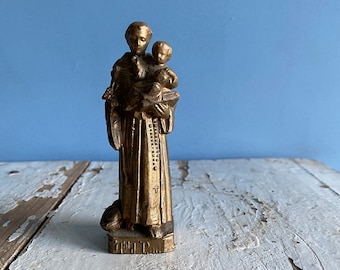 A small vintage French statue of St Anthony of Padua