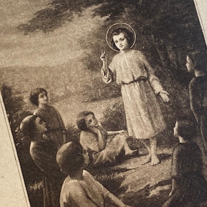 Une ancienne carte de prière française, souvenir de la première communion, 1911