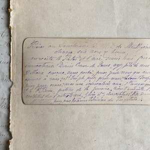 Une ancienne carte de prière manuscrite Français, Notre Dame de Montligeon, prière pour les âmes du Purgatoire