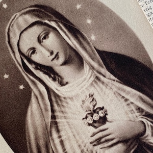 Un'immagine di preghiera francese d'epoca, la Madonna