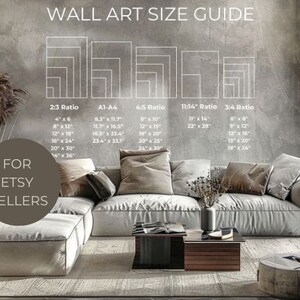 Wall Art Size Guide: Print & Frame Ratio Chart (Digital Download)