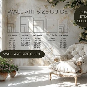 Wall Art Size Guide: Vertical Print & Frame Chart (Digital Download)
