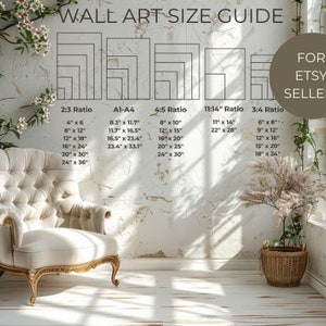 Wall Art Size Guide: Print & Frame Ratio Chart (Digital Download)